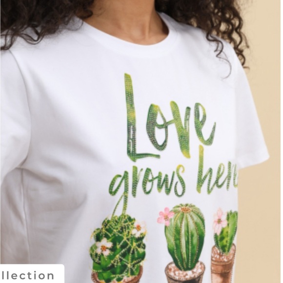 ATTRAIT PARIS NWT Printed cotton t-shirt with "Fun, hot, sunny" Size: L/XL - Picture 2 of 6